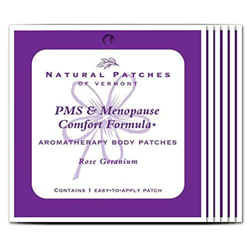 Natural Patches Of Vermont Rose Geranium PMS & Menopause Essential Oil Body Patches, Single Patch Pouch