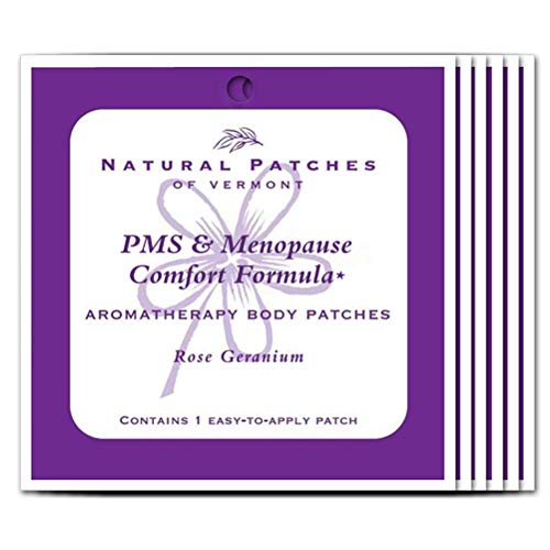 Natural Patches Of Vermont Rose Geranium PMS & Menopause Essential Oil Body Patches, Single Patch Pouch