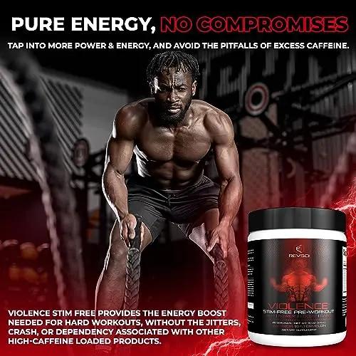 VIOLENCE Stim Free Pre Workout Powder by REVSCI, Precision Dosed Non Stim Preworkout Revolution Science