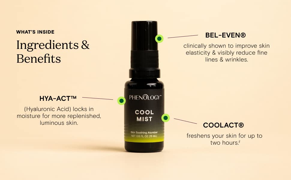 Phenology Menopause Cooling Mist Spray- 0.5 fl oz – Menopause Support for Hot Flashes & Night Sweats