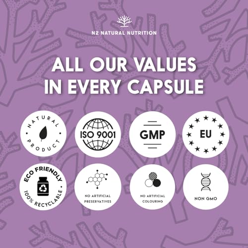 Marine Collagen with Hyaluronic Acid for Skin Care, Hair Care, Joints. Magnesium, Vitamin C. Hydrolysed Collagen Supplements N2 Natural Nutrition