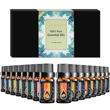 KMSCO Essential Oils Set -Top 16(0.33Fl Oz) Organic Plant Natural Fragrance Scents Blends Oil