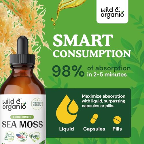 Sea Moss - Organic Sea Moss Liquid Drops - Irish Sea Moss Supplement - Seamoss Wild & Organic