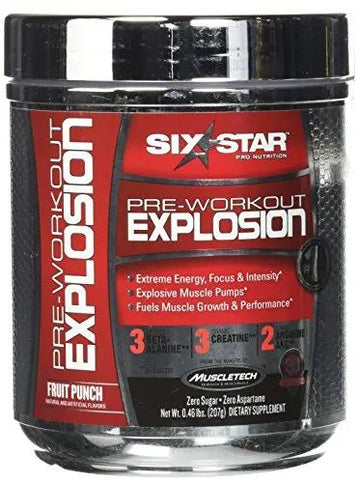Six Star Pre-Workout Explosion, Fruit Punch, 0.45 Pound