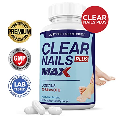 Justified Laboratories (3 Pack) Clear Nails Plus Max Pills 40 Billion CFU Probiotic 60 Caps Justified Laboratories