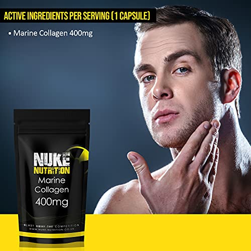 Nuke Nutrition Marine Collagen Capsules - 400mg - 120 Capsules - High Strength Collagen Nuke Nutrition