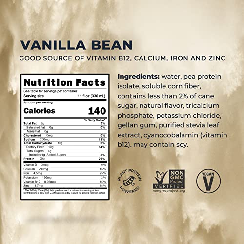 Evolve Plant Based Protein Shake, Vanilla Bean, 20g Vegan Protein, Dairy Free Evolve