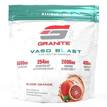 Granite Vaso Blast Advanced 'Stim-Free' Pre-Workout | Supports Vasodialation, NO Conversion