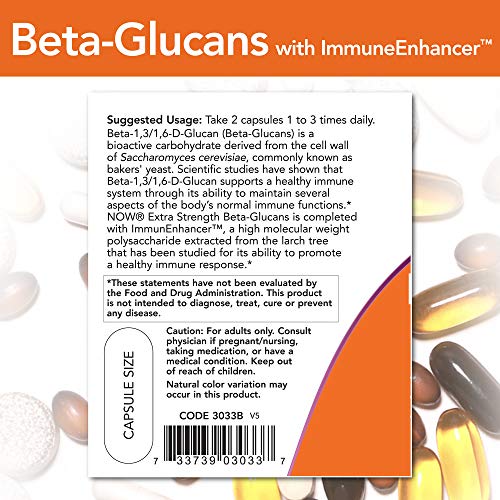 Beta-Glucans with ImmunEnhancer 60 VegiCaps (Pack of 2) Now Foods