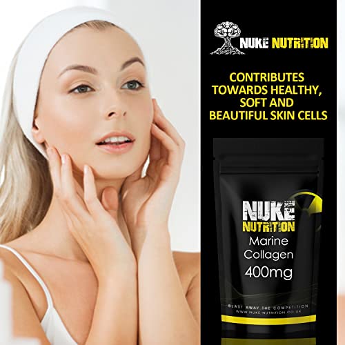 Nuke Nutrition Marine Collagen Capsules - 400mg - 60 Capsules - High Strength Collagen Nuke Nutrition