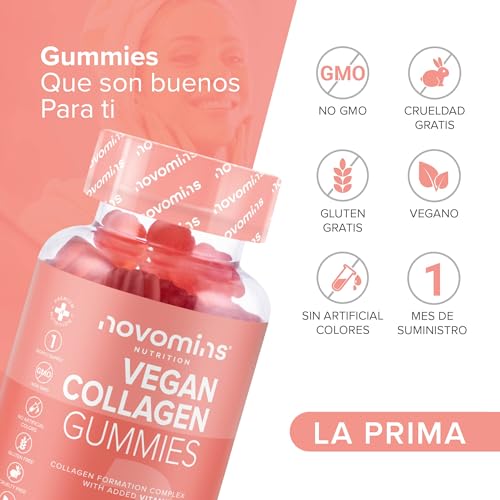 Vegan Collagen Gummies – Advanced Superfood Blend – Vegan Collagen Alternative for Women and Men – Infused with Vitamin C novomins