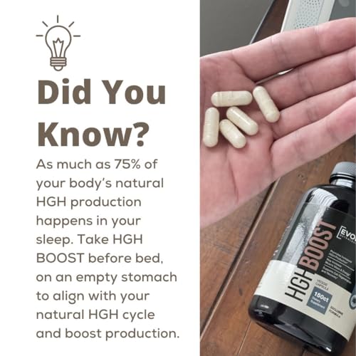 Evolve Nutraceuticals HGH Booster (150 Count) Anti-Aging, Increase Stamina and Energy Evolve Nutraceuticals