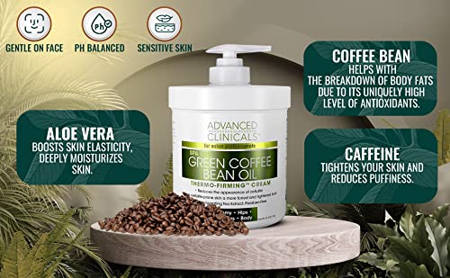 Advanced Clinicals Retinol Body Cream + Green Coffee Bean Oil Slim & Tighten Body Lotion Advanced Clinicals