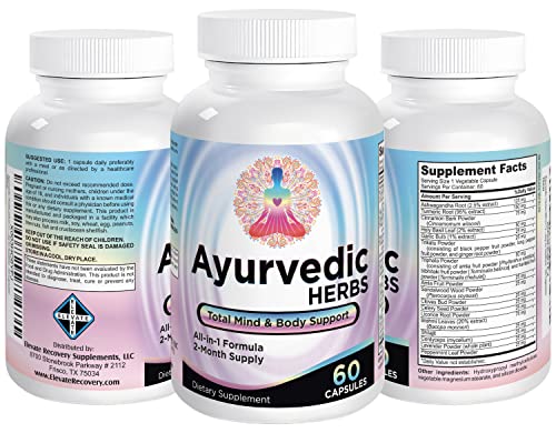 Ayurvedic Herbs (All-in-1) Supplement 2-Month Supply - Ayurveda Mind, Body & Spirit Herb Elevate Recovery Supplements