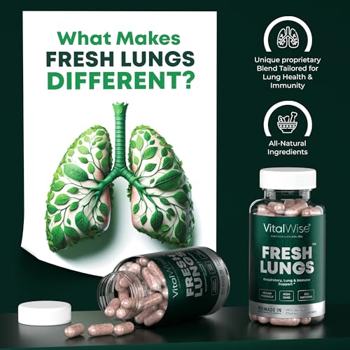 VitalWise Fresh Lungs Lung Detox and Cleanse Supplement with Mullein Leaf Extract VitalWise