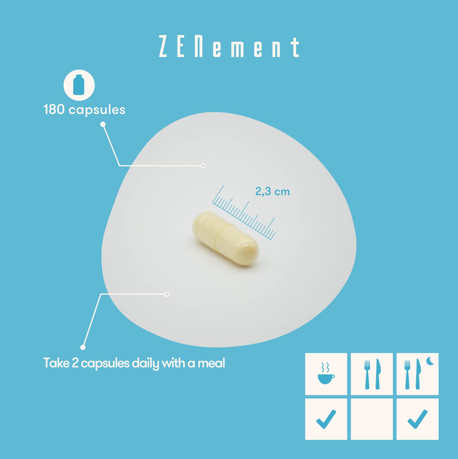 Marine Collagen Complex, with Hyaluronic Acid, CoQ10, Vitamins C & E, & Zinc, 180 Capsules Zenement