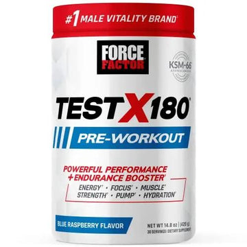 FORCE FACTOR Test X180 Pre-Workout Powder & Energy Supplement, Boost Focus