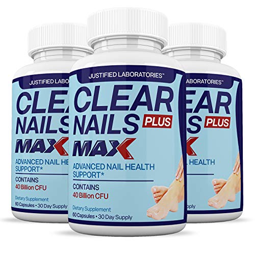 Justified Laboratories (3 Pack) Clear Nails Plus Max Pills 40 Billion CFU Probiotic 60 Caps