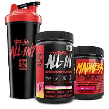 Mutant | Madness and Madness All-in | Double Pre-Workout Bundle | Fruit Punch and Melon