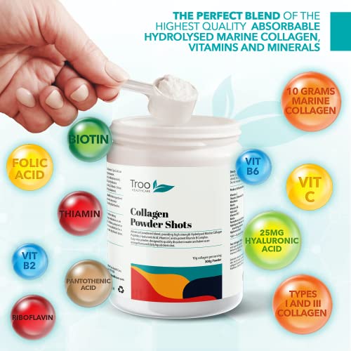 Hydrolysed Marine Collagen Peptides Powder Enhanced with Essential Vitamins 300g Troo Health Care