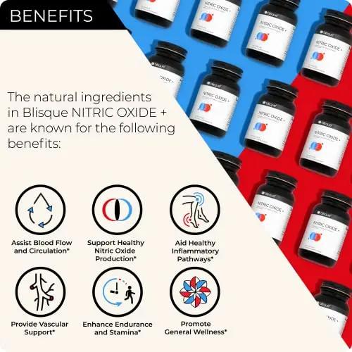 Blisque – Natural Nitric Oxide Booster Supplement for Blood Flow Support and Circulation Blisque
