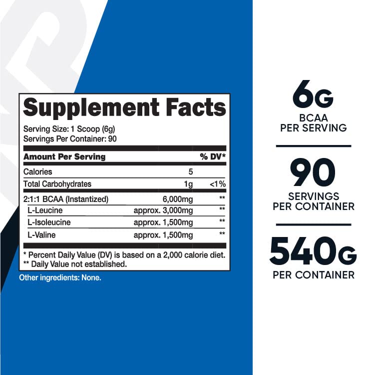 Nutricost BCAA Powder 2:1:1 (Unflavored, 90 Servings) - Branched Chain Amino Acids Nutricost