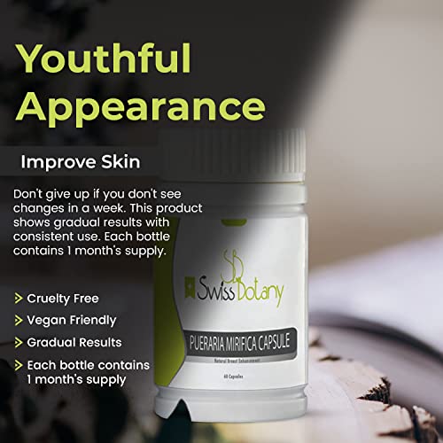 Swiss Botany Organic Pueraria Mirifica Breast Enhancement Pills for Women