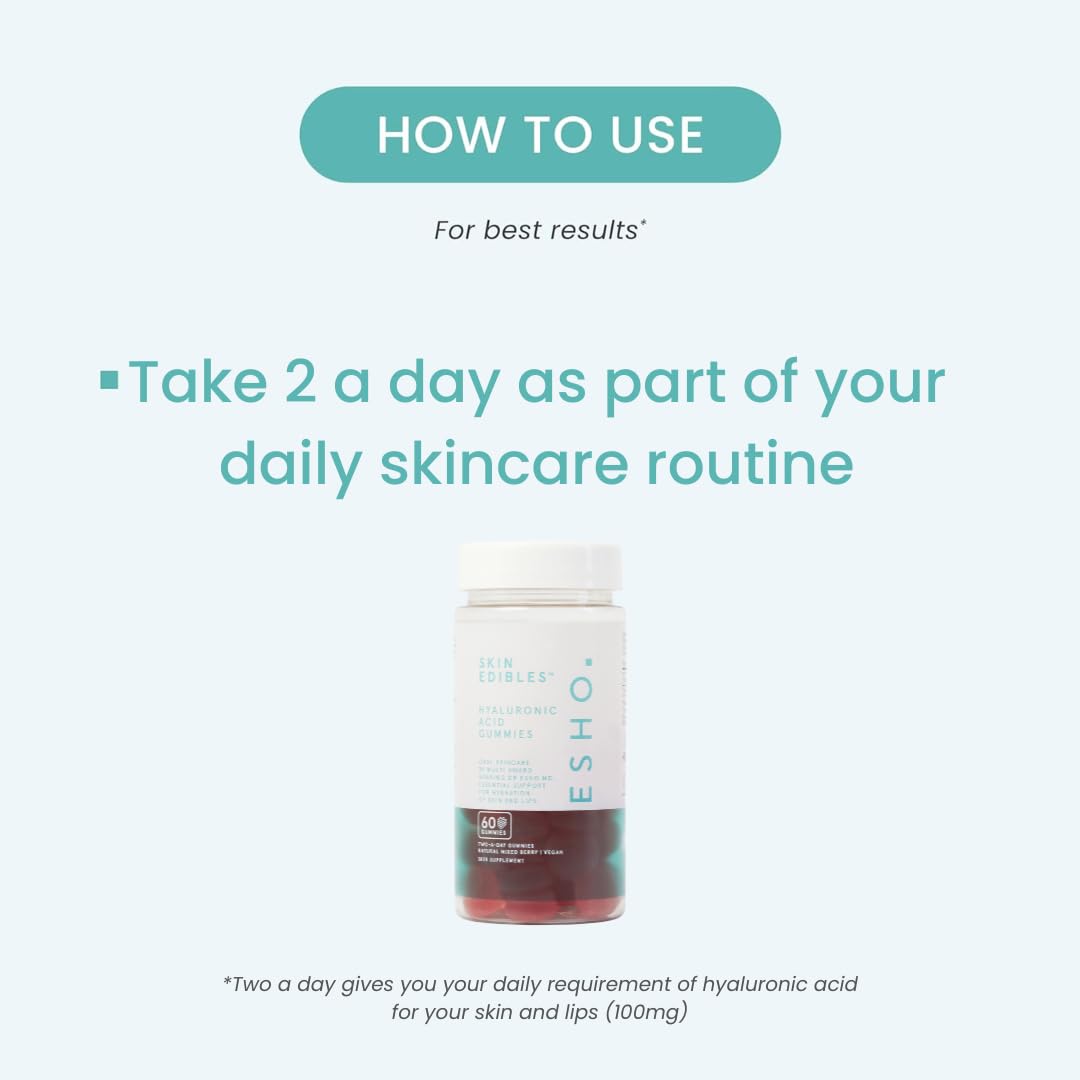 ESHO. Skin Edibles - Hyaluronic Acid-Infused Skin & Lip Care Gummies ESHO