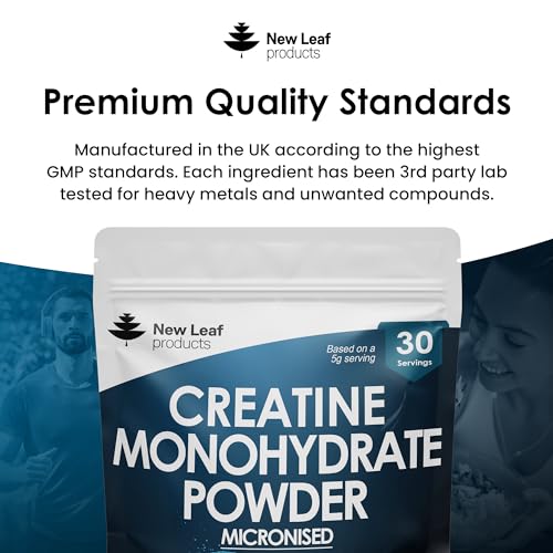 Creatine Monohydrate Powder 100% Pure Micronized Creatine - 150g Increased Absorption NEW LEAF PRODUCTS
