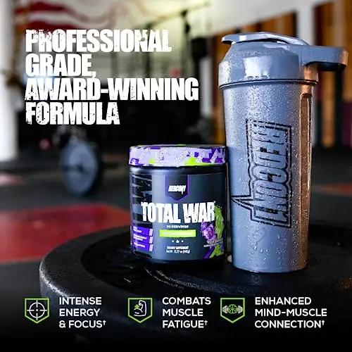 REDCON1 Total War Pre Workout Powder, Sour Gummy Bear - Fast Acting Caffeinated REDCON1