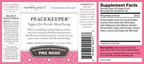 Herbalogic - Peacekeeper Liquid Herb Drops - Reduces PMS Related Mood Swings - Based on the Traditional Herbalogic