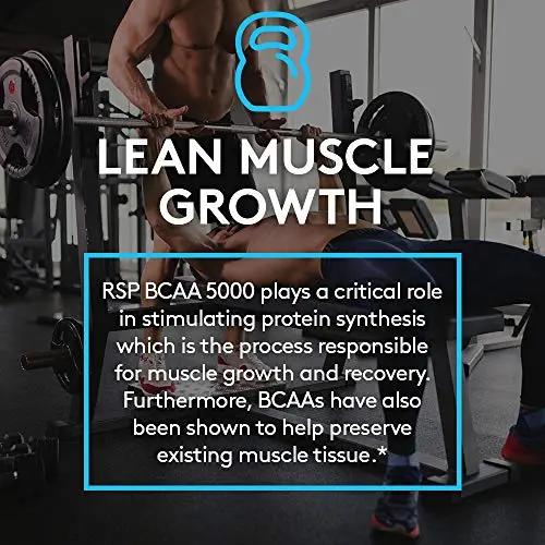 RSP BCAA 5000 (30 Serv), Premium BCAA Capsules for Post Workout Muscle Recovery, Endurance & Energy, 5g of Essential Branched Chain Amino Acids Per Serving (Packaging May Vary)