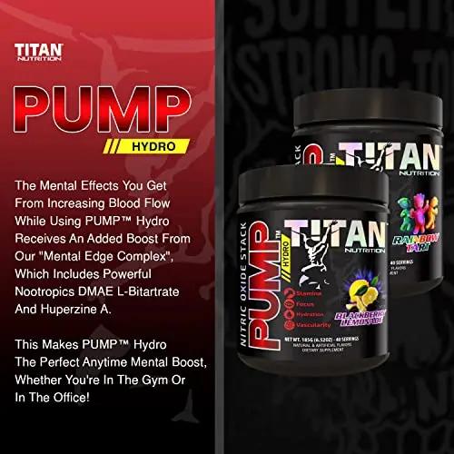 Pump- Nitric Oxide Boosting Stack Stim Free: Loaded with Citruline Malate for Maximum Pump and Blood Flow with an Added Mental Edge Complex for Increased Focus (Rainbow Tart)