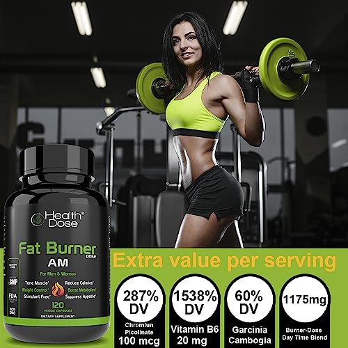 Health Dose Fat Burner AM. Weight Control & Metabolism Boost. For Active Lifestyles. Health Dose