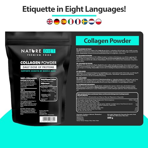 Nature Diet - Collagen Powder 600 g | Hydrolysate | Unflavored | Collagen Peptides | Source of Protein Nature Diet