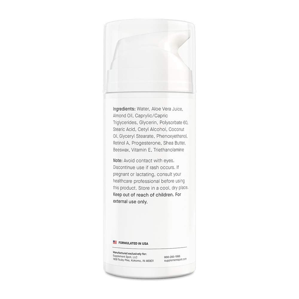 Supplement Spot Natural Progesterone Cream for Women – Micronized Bioidentical Progesterone Cream