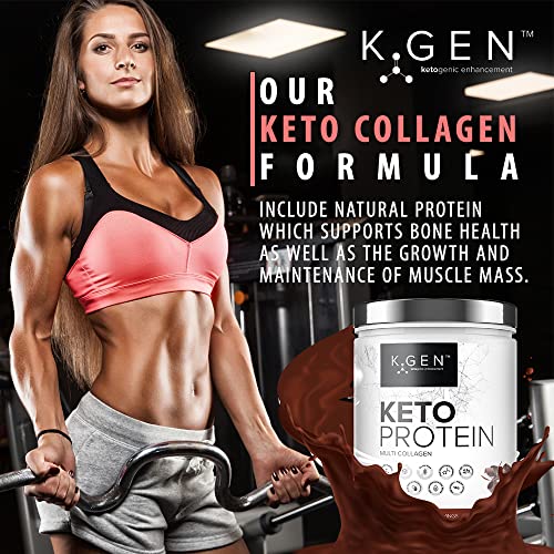 K-GEN™ Keto Collagen Protein Powder Natural Multi Collagen Chocolate Blend, Coconut MCT Vitamin C+B6 K GEN ketogenic enhancement