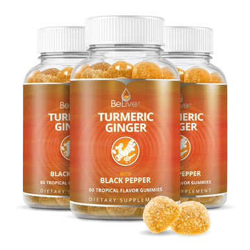 BeLive Turmeric Curcumin with Black Pepper & Ginger - Turmeric and Ginger Supplement