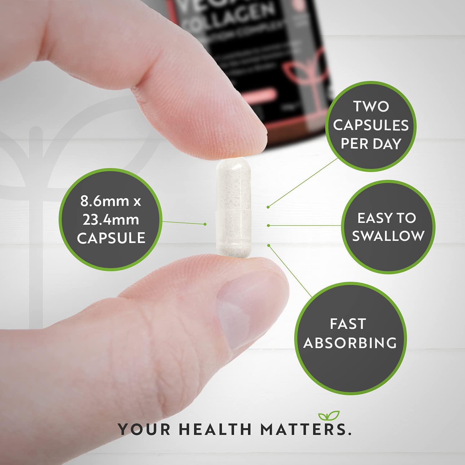 Vegan Collagen 1000mg Advanced Superfood Blend - 180 Capsules (3 Month Supply) Nutravita