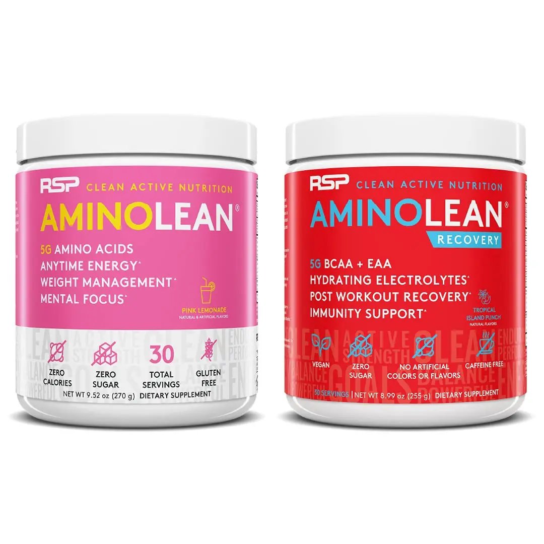 RSP NUTRITION AminoLean Pre Workout Energy (Pink Lemonade 30 Servings)