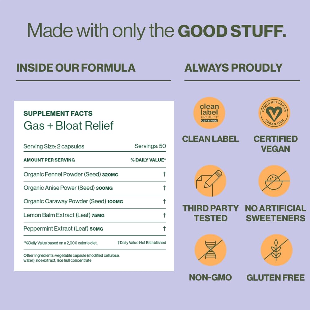 Hilma Natural Gas & Bloating Relief - with Lemon Balm, Fennel & Peppermint Leaf - Doctor Hilma