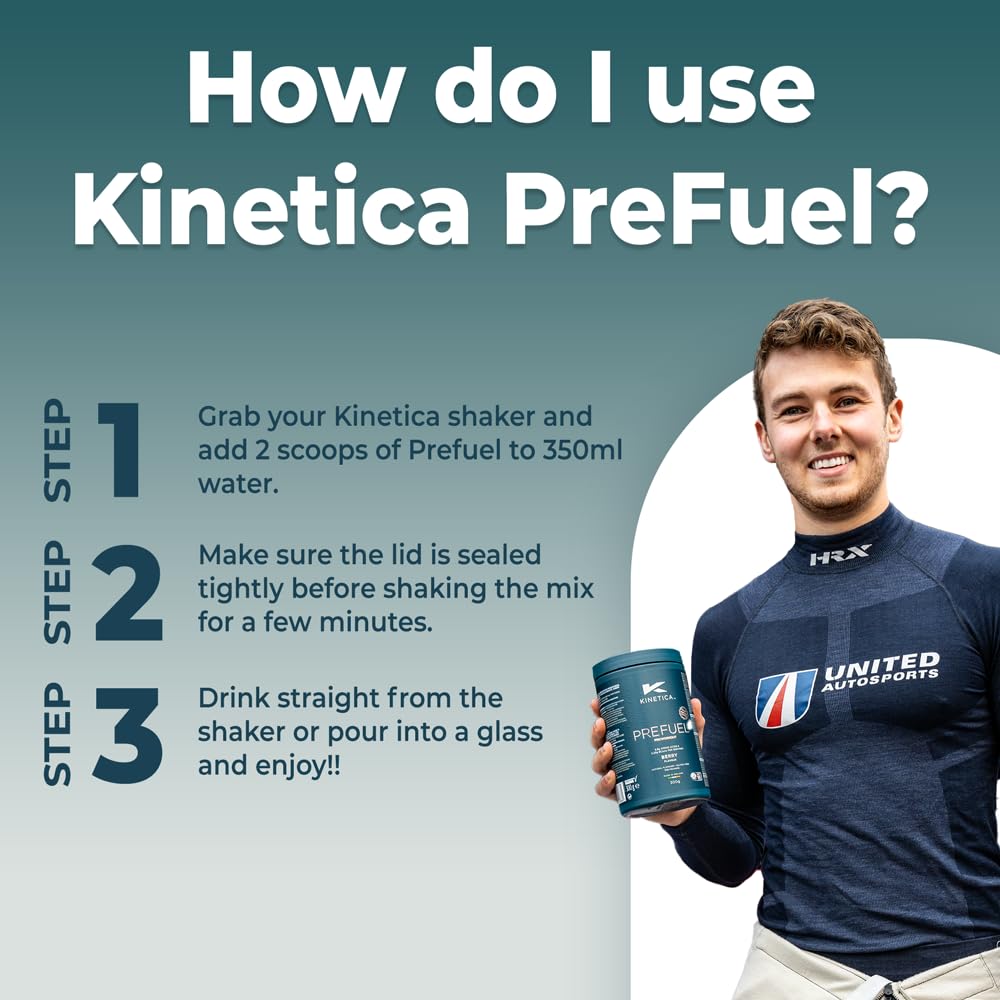 Kinetica PreFuel, Pre Workout, 5.9g Amino Acids & 2.3g BCAA's per Serving, 30 Servings Kinetica