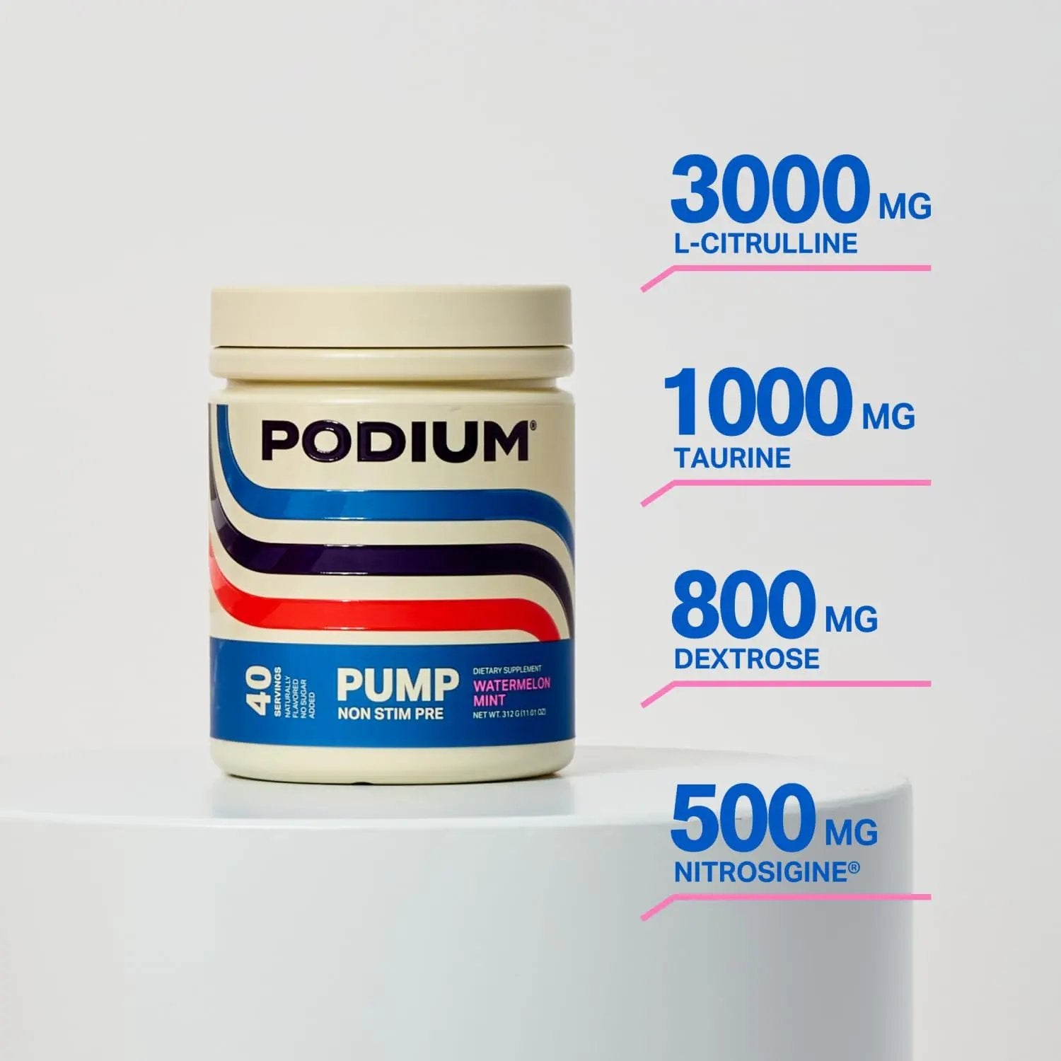 Podium Nutriton, Pump, Stimulant Free Pre-Workout, 40 Servings (Watermelon Mint)