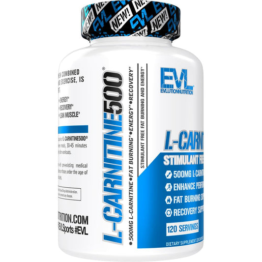EVL L-Carnitine Supplement for Weight Loss Support - L carnitine 500mg Diet Pills
