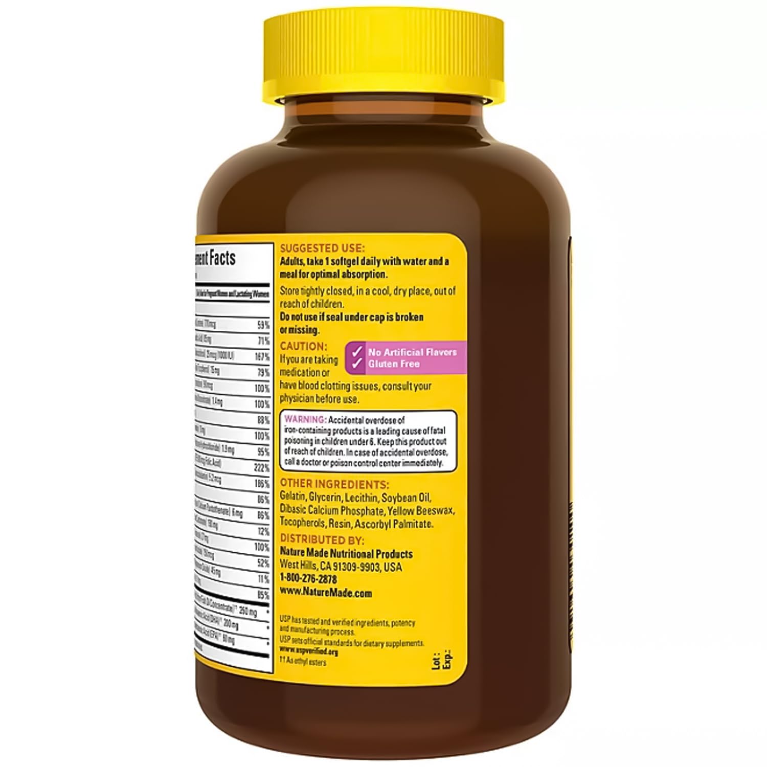 Nature Made Prenatal with Folic Acid + DHA, 200mg Prenatal Vitamin and Mineral Supplement