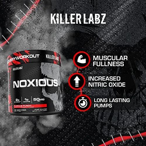 Noxious Extreme Nitric Oxide Booster Pump Pre-Workout Powder | Endurance and Muscle Building | 30 Servings (America Pop)