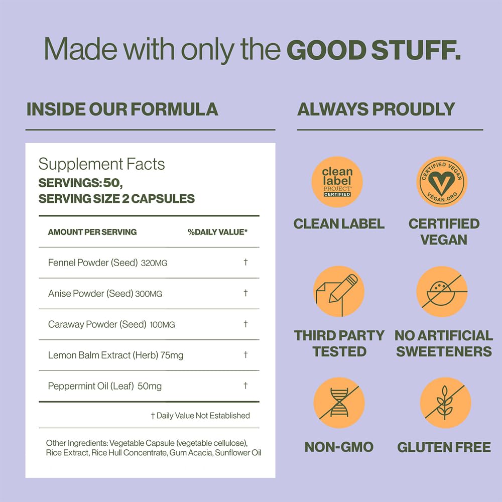 Hilma Natural Gas & Bloating Relief - with Lemon Balm, Fennel & Peppermint Leaf Hilma