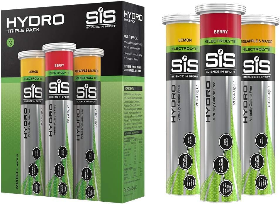 Science In Sport Hydro Hydration Tablets, Variety Pack Pineapple Mango, Berry, Lemon Science in Sport