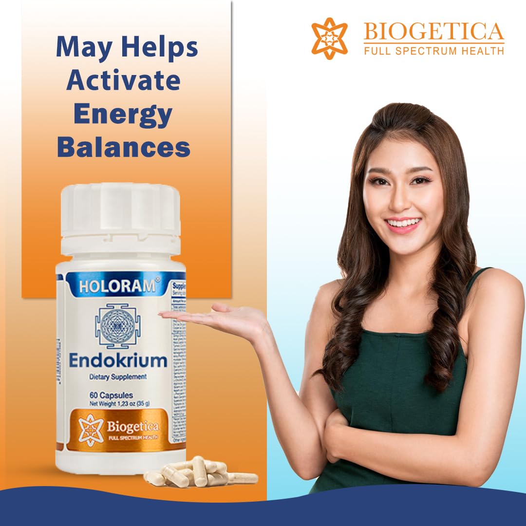 Biogetica Holoram Endokrium Supplement: 60 Capsules of 100% Vegan - Sage, Cimicifuga, Rosemary Biogetica