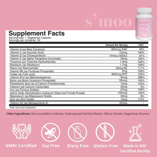 Prenatal Vitamins for Women with Iron, Vitamin D, Calcium & More, Supports Healthy Pregnancy